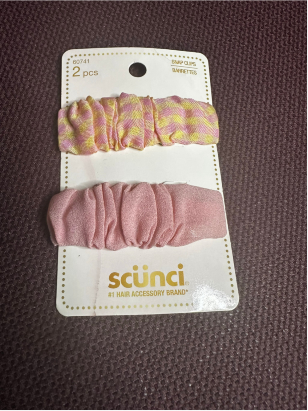 scünci Pink & Yellow Hair Snap Clips Set
